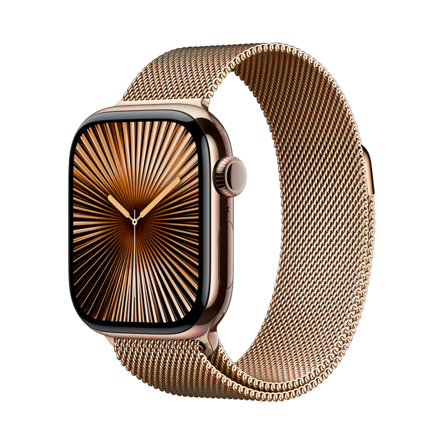 Apple Watch Series 10 GPS + Cellular 42mm Goud TC, Goud Milanese Loop