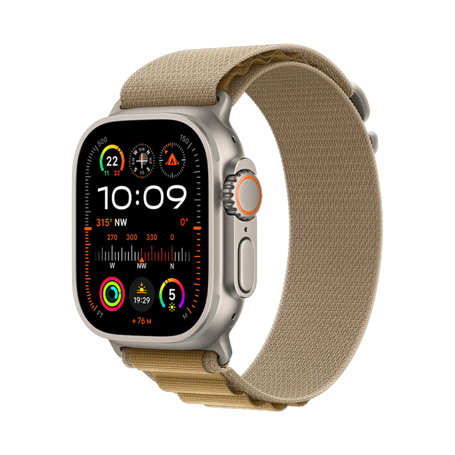 Apple Watch Ultra 2 GPS + Cellular 49mm Natural TC, Tan Alpine Loop - Large
