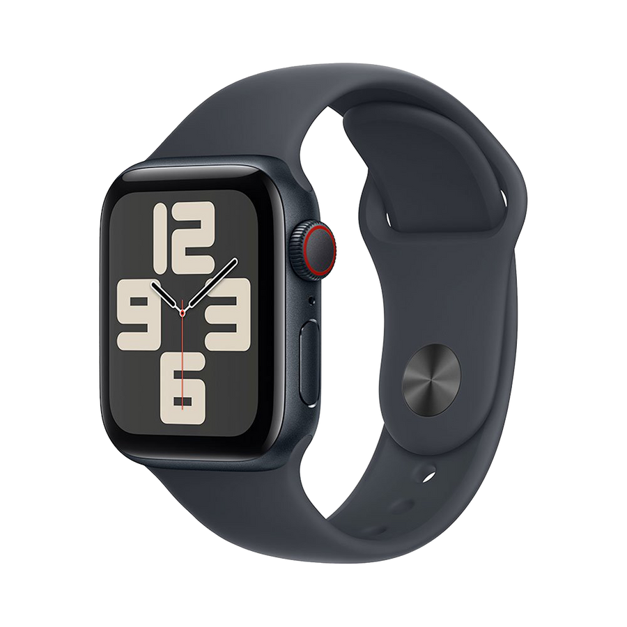 Apple Watch SE GPS + Cellular 40mm Middernacht AC, Middernacht Sport Band - S/M