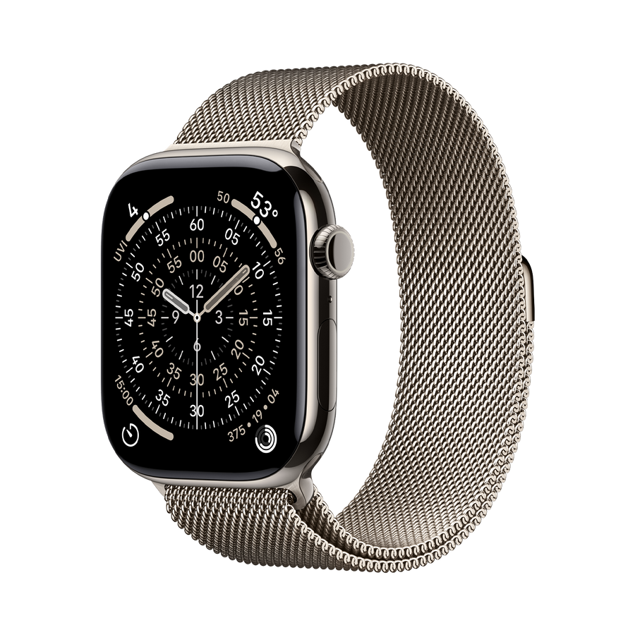Apple Watch Series 10 GPS + Cellular 46mm Natural TC, Natural Milanese Loop - S/M