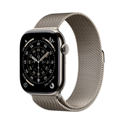 Apple Watch Series 10 GPS + Cellular 46mm Natural TC, Natural Milanese Loop - M/L