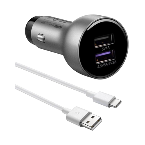 Huawei Autolader 2 USB Snelladen + USB-C Kabel Zwart