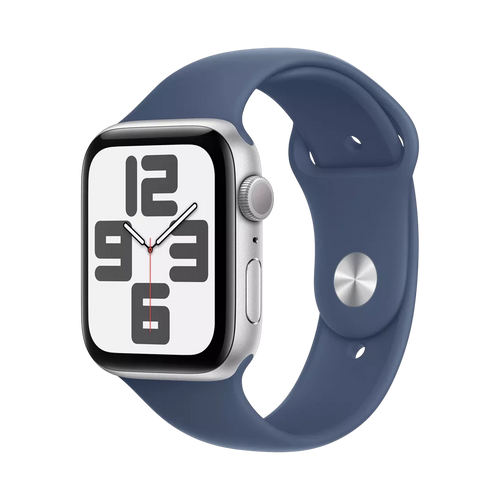 Apple Watch SE GPS + Cellular 40mm Zilver AC, Denim Sport Band - S/M