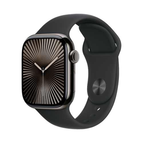 Apple Watch Series 10 GPS + Cellular 42mm Slate TC, Zwart Sport Band - S/M