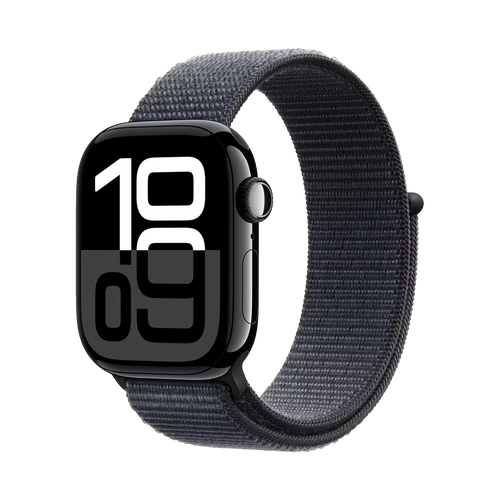 Apple Watch Series 10 GPS + Cellular 42mm Gitzwart AC, Ink Sport Loop