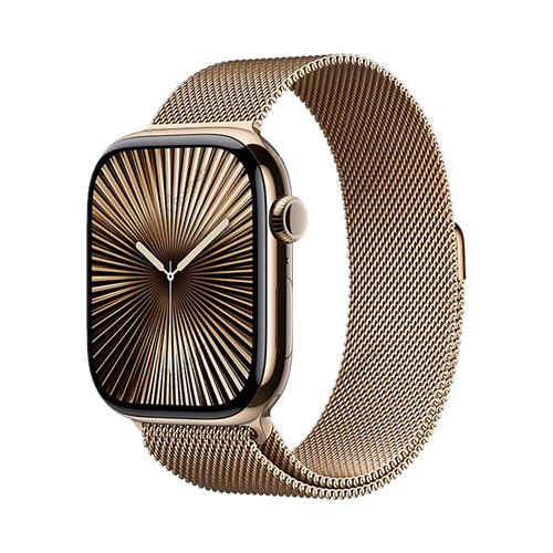Apple Watch Series 10 GPS + Cellular 46mm Goud TC, Goud Milanese Loop - S/M