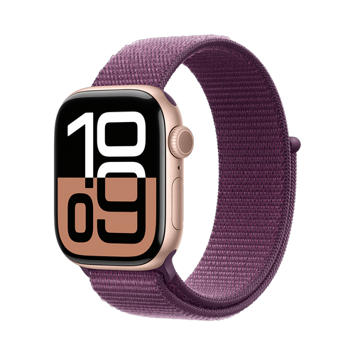 Apple Watch Series 10 GPS + Cellular 46mm Rosegoud AC, Plum Sport Loop