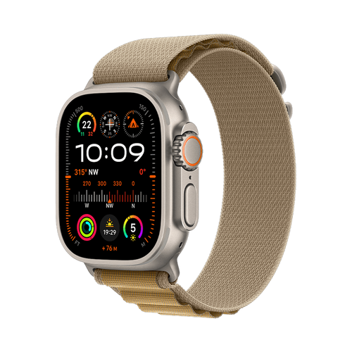 Apple Watch Ultra 2 GPS + Cellular 49mm Natural TC, Tan Alpine Loop - Large
