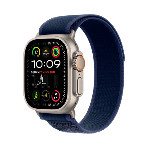 Apple Watch Ultra 2 GPS + Cellular 49mm Natural TC, Blauw Trail Loop - M/L