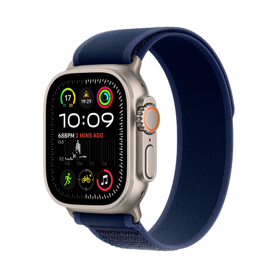 Apple Watch Ultra 2 GPS + Cellular 49mm Natural TC, Blauw Trail Loop - M/L