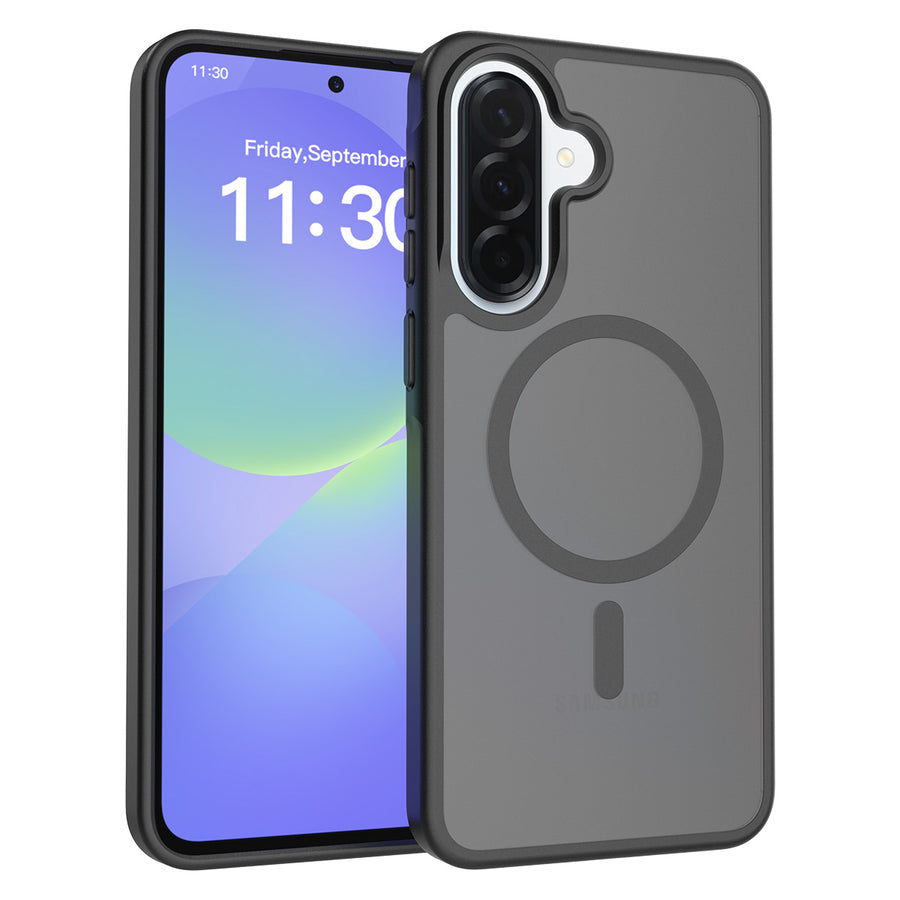 Fe'nomenal Samsung Galaxy A56/A37/A36 ColorShield Backcover met MagSafe - Zwart, hoesje op het toestel