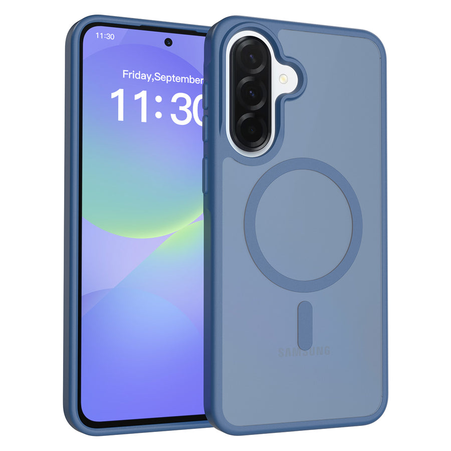Fe'nomenal Samsung Galaxy A56/A37/A36 ColorShield Backcover met MagSafe - Marineblauw, hoesje op het toestel