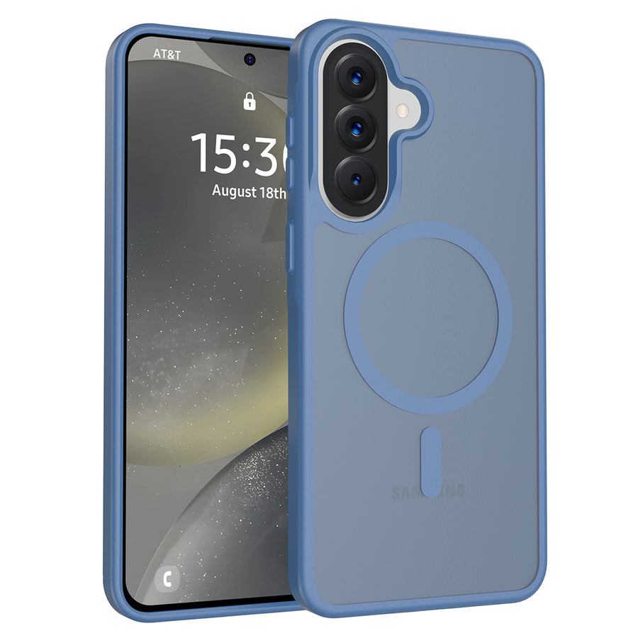 Fe'nomenal Samsung Galaxy A57 ColorShield Backcover met MagSafe - Marineblauw, hoesje op het toestel