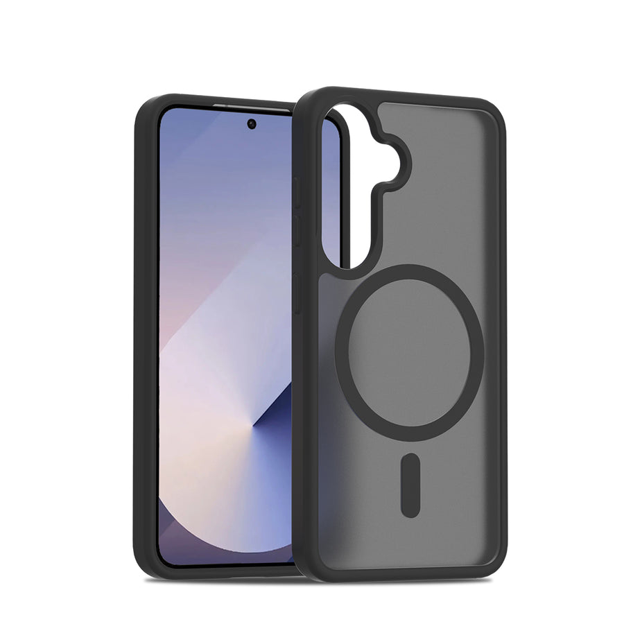 Fe'nomenal Samsung Galaxy S25 ColorShield Backcover met MagSafe - Zwart, hoesje op het toestel