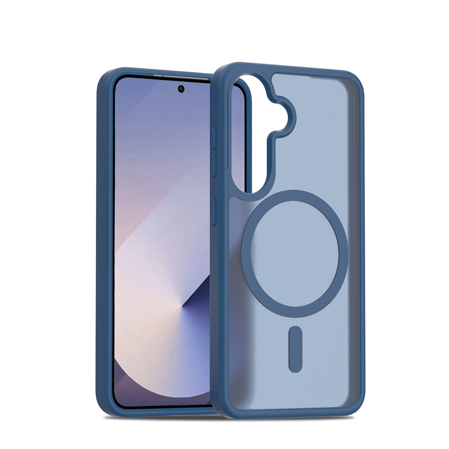 Fe'nomenal Samsung Galaxy S25 ColorShield Backcover met MagSafe - Marineblauw, hoesje op het toestel