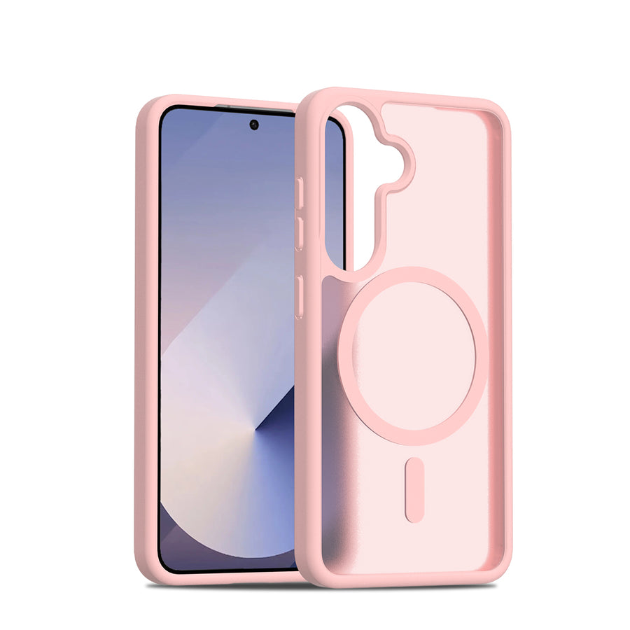 Fe'nomenal Samsung Galaxy S25 ColorShield Backcover met MagSafe - Roze, hoesje op het toestel