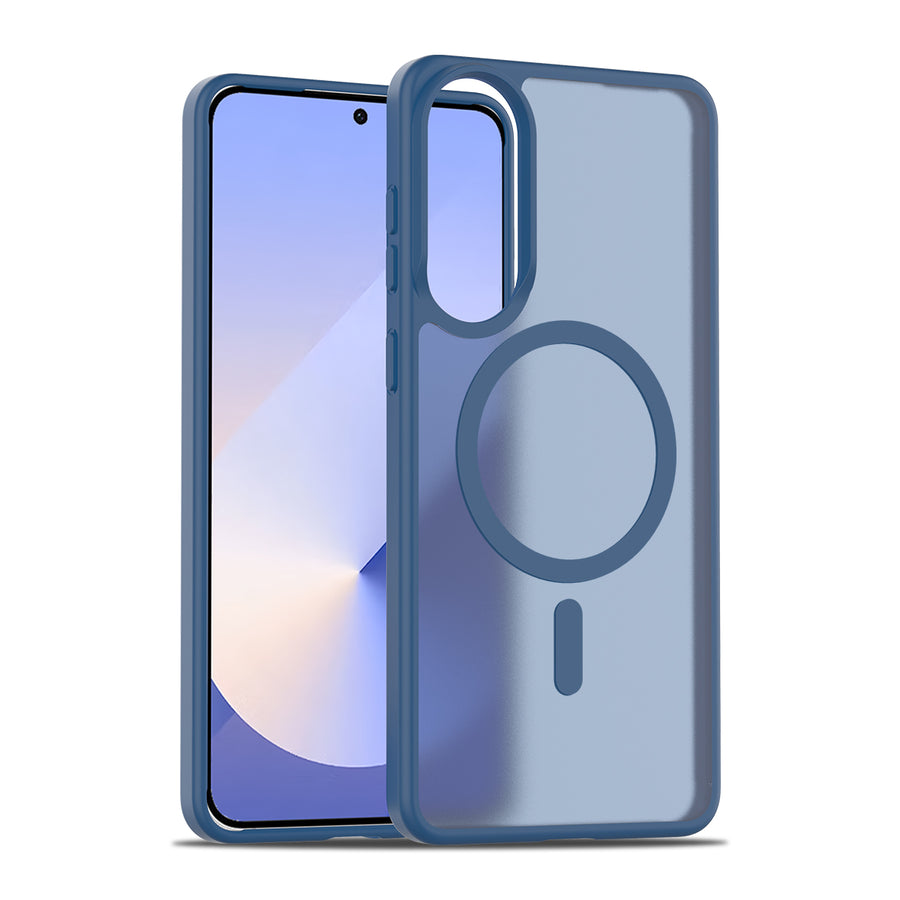 Fe'nomenal Samsung Galaxy S25 Edge ColorShield Backcover met MagSafe - Marineblauw, hoesje op het toestel