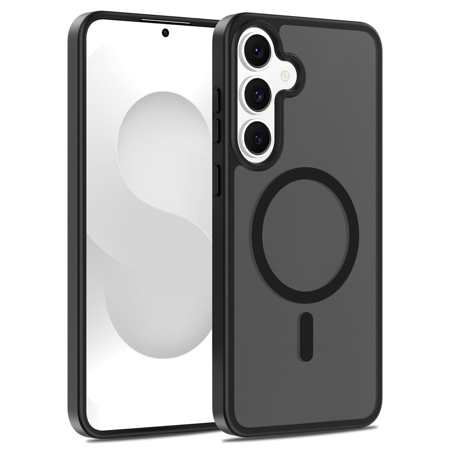 Fe'nomenal Samsung Galaxy S25 FE ColorShield Backcover met MagSafe - Zwart, hoesje op het toestel