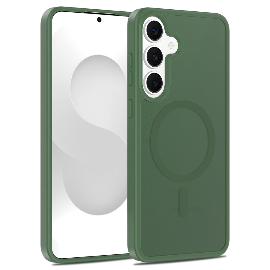 Fe'nomenal Samsung Galaxy S25 FE ColorShield Backcover met MagSafe - Groen, hoesje op het toestel