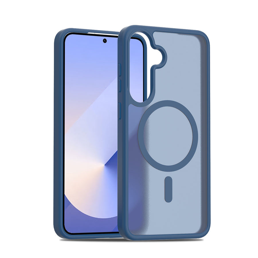 Fe'nomenal Samsung Galaxy S25+ ColorShield Backcover met MagSafe - Marineblauw, hoesje op het toestel