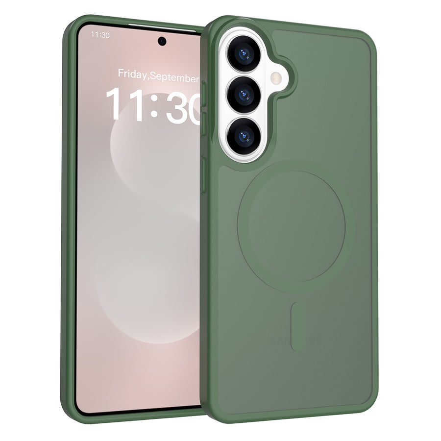 Fe'nomenal Samsung Galaxy S26+ ColorShield Backcover met MagSafe - Groen, hoesje op het toestel