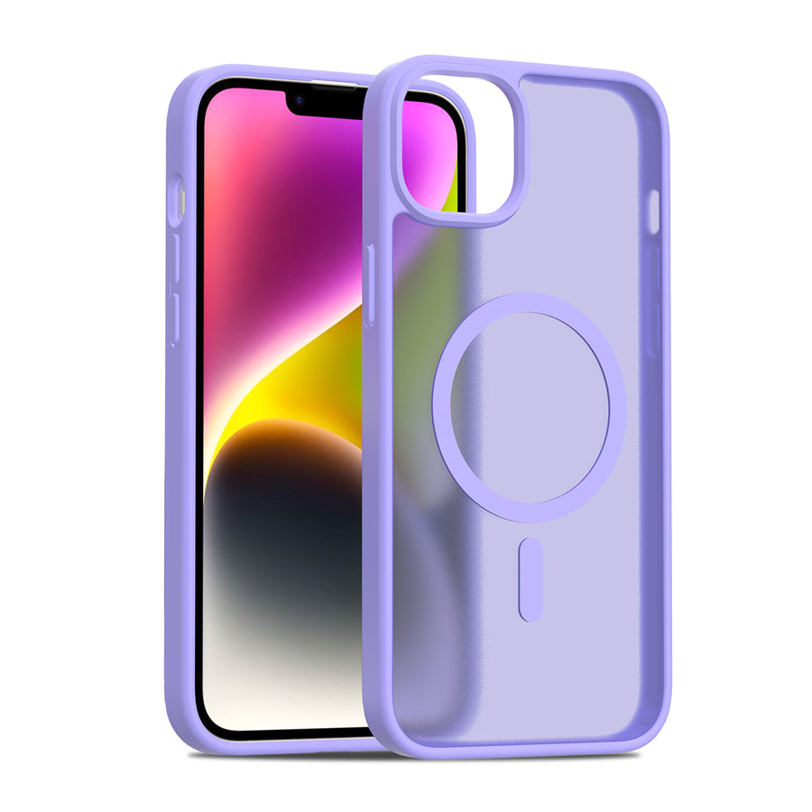 Fe'nomenal iPhone 14 Plus ColorShield Backcover met MagSafe - Paars, hoesje op het toestel