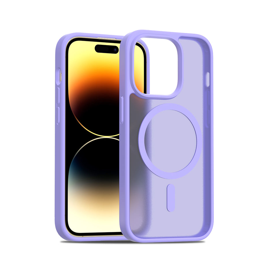 Fe'nomenal iPhone 14 Pro ColorShield Backcover met MagSafe - Paars, hoesje op het toestel