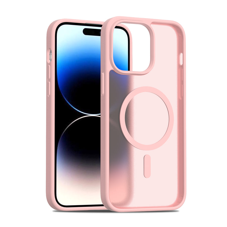 Fe'nomenal iPhone 14 Pro Max ColorShield Backcover met MagSafe - Roze, hoesje op het toestel
