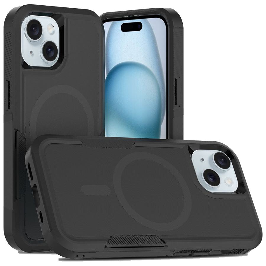 Fe'nomenal iPhone 15 Armour Backcover - Zwart, productfoto