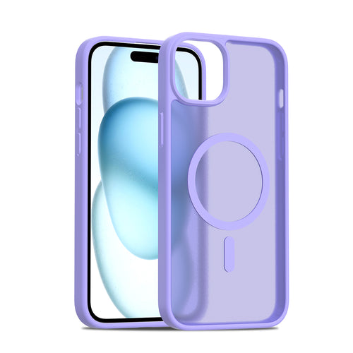 Fe'nomenal iPhone 15 Plus ColorShield Backcover met MagSafe - Paars, hoesje op het toestel