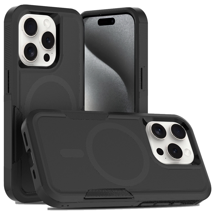 Fe'nomenal iPhone 15 Pro Armour Backcover - Zwart, productfoto