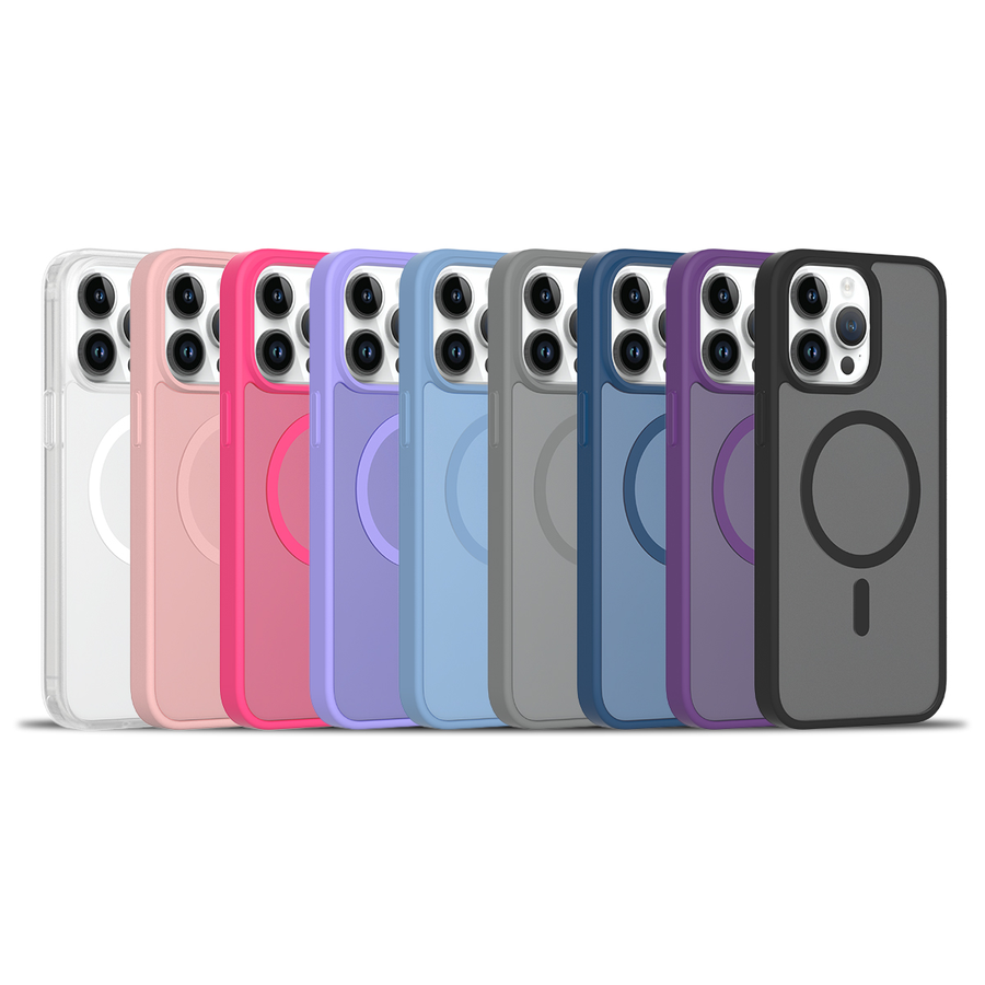 Kleurenoverzicht van de Fe'nomenal iPhone 15 Pro Max ColorShield Backcover met MagSafe