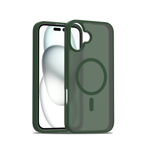 Fe'nomenal iPhone 16 Plus ColorShield Backcover met MagSafe - Groen, hoesje op het toestel