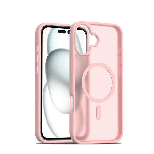 Fe'nomenal iPhone 16 Plus ColorShield Backcover met MagSafe - Roze, hoesje op het toestel