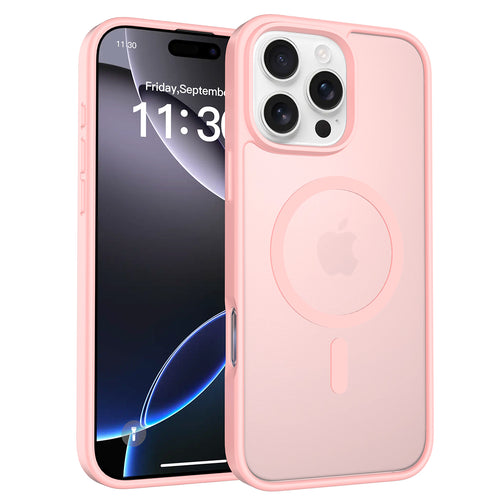Fe'nomenal iPhone 16 Pro Max ColorShield Backcover met MagSafe - Roze, hoesje op het toestel