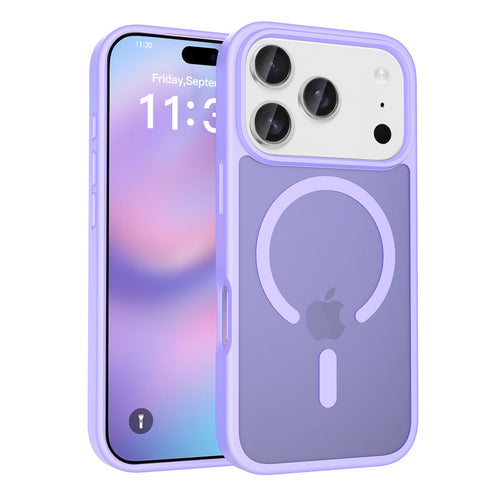 Fe'nomenal iPhone 17 Pro ColorShield Backcover met MagSafe - Paars, hoesje op het toestel