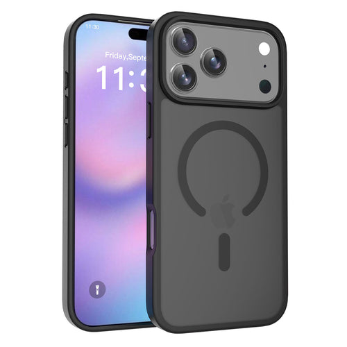 Fe'nomenal iPhone 17 Pro Max ColorShield Backcover met MagSafe - Zwart, hoesje op het toestel