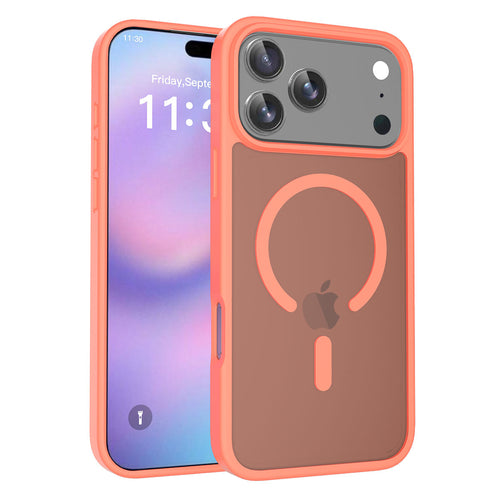Fe'nomenal iPhone 17 Pro Max ColorShield Backcover met MagSafe - Oranje, hoesje op het toestel