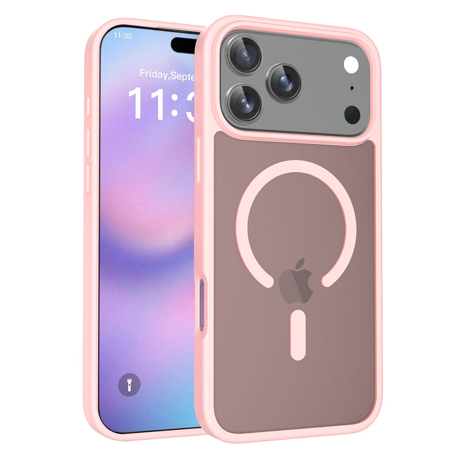 Fe'nomenal iPhone 17 Pro Max ColorShield Backcover met MagSafe - Roze, hoesje op het toestel