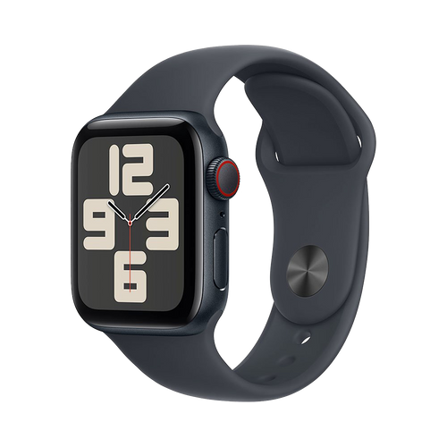 Apple Watch SE GPS + Cellular 40mm Middernacht AC, Middernacht Sport Band - S/M
