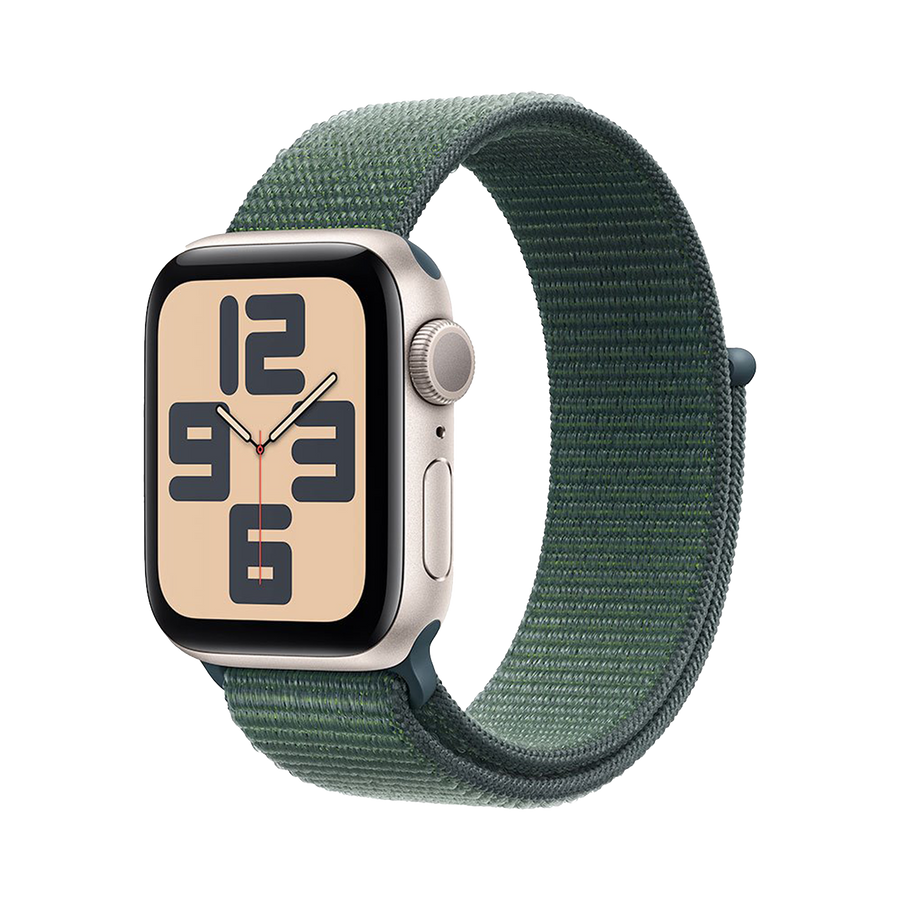 Apple Watch SE GPS + Cellular 40mm Sterrenlicht AC, Lake Green Sport Loop