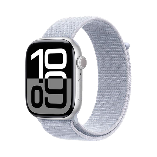 Apple Watch Series 10 GPS 42mm Zilver AC, Blauw Cloud Sport Loop