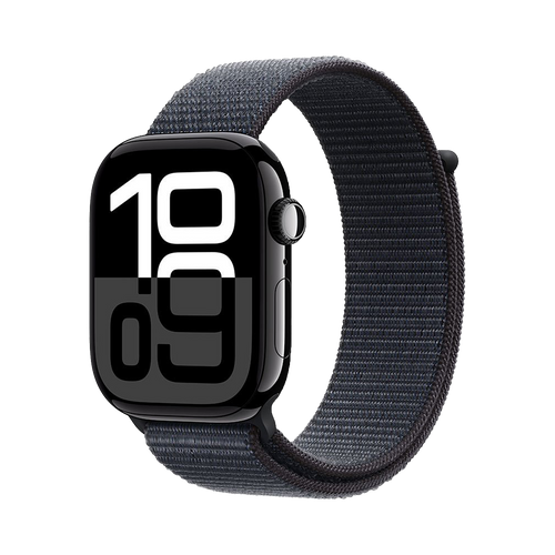 Apple Watch Series 10 GPS 42mm Gitzwart AC, Ink Sport Loop